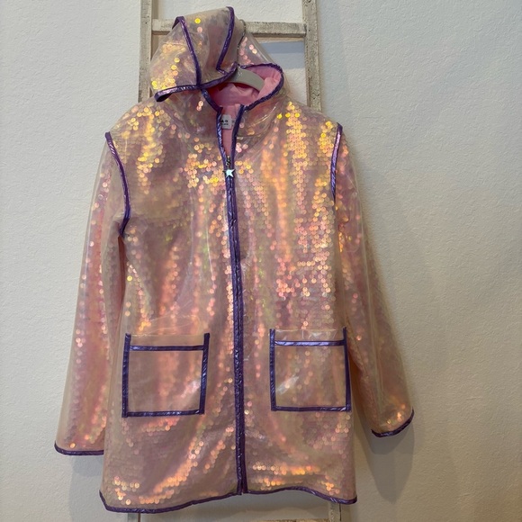 Lola + The Boys Other - Lola and + Boys Sequin Rain Jacket Sz 14